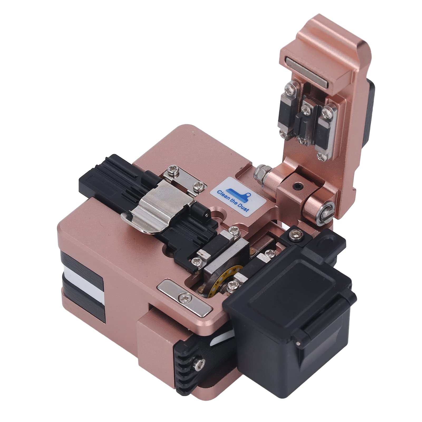 Optical Fiber Cleaver, Fiber Optic Cutter High Optical Fiber Cleaver High Accuracy Cutter Cutting Tool with Waste Box Gold