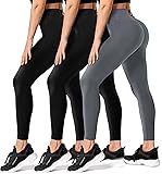 FULLSOFT 3 Pack Leggings for Women Non See