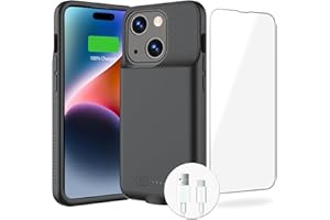 BOPPS Battery Case for iPhone 15/15 Pro【Support Carplay 】，Ultra Powerful 7000mAh Portable Rechargeable Protective Extended Charger Cover for iPhone 15 ，15 Pro Charging Case-6.1inch,Black