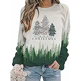 Merry Christmas Shirt for Women Crewneck Funny Snowman Graphic Sweatshirt Casual Holiday Long Sleeve Tops