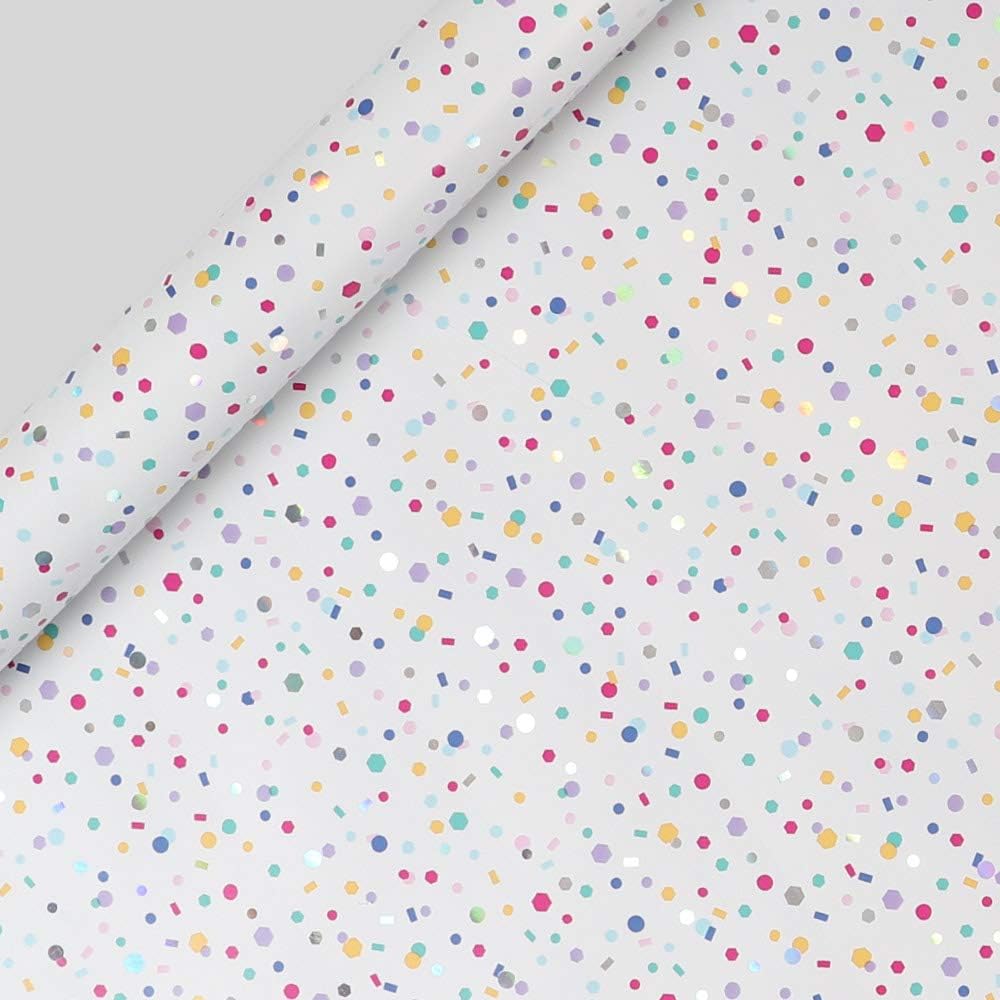 Paperchase Holographic Confetti Wrapping Paper Roll 3m, Gift Wrap
