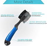Finger Ten Golf Club Cleaner Brush Dual Head Retractable Groove Cleaner Red view 3