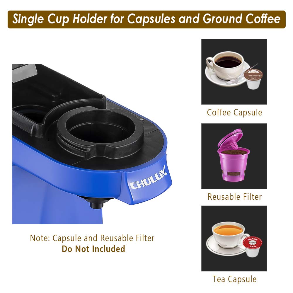 CHULUX Coffee Maker Machine,Single Cup Pod Coffee Brewer with Quick