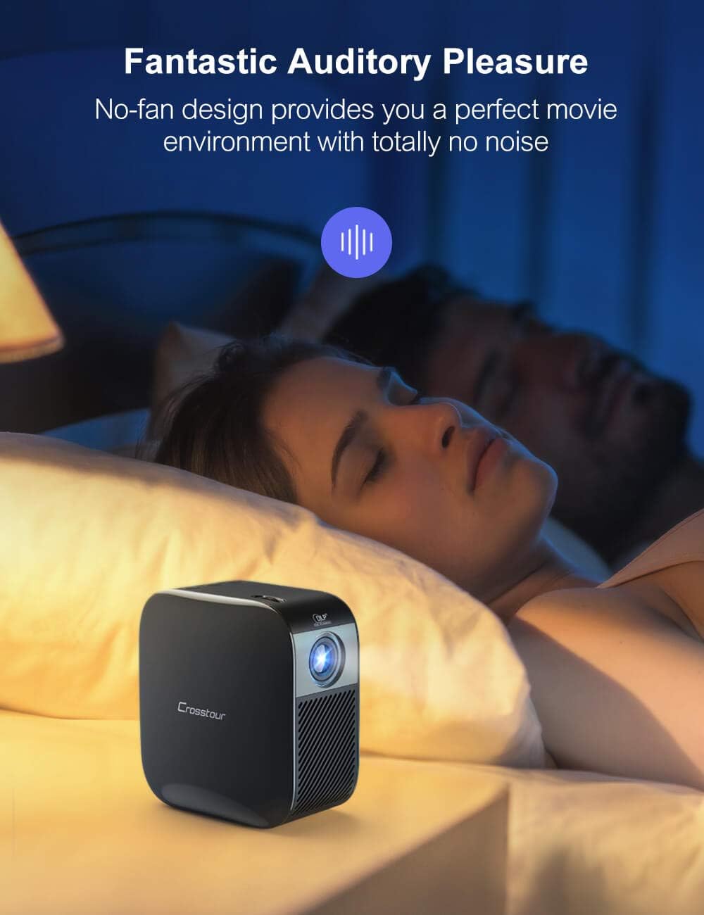 Crosstour Mini Portable Projector, Pico Pocket Video Projector for Outdoor Movies and Home Theater, 3000 mAh Rechargeable Battery 100 ANSI Lumen Supports HDMI/TV Stick/PS4: Electronics