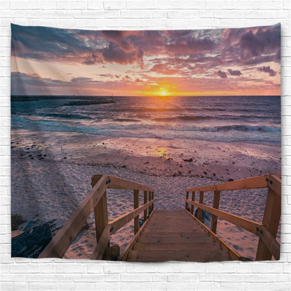 IcosaMro Beach Tapestry Wall Hanging, Ocean Sunset Sea Beach Wave Landscape Scenery Nature Wall Decorations Bohemian Home Decor for Bedroom, Dorm, College, Living Room, 51x60