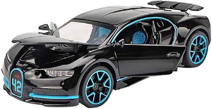 METRO TOYS & GIFT 1:32 Scale Model Alloy Metal Bugatti Chiron Sports Car Model with Light and Sound Open Doors Pull Toy