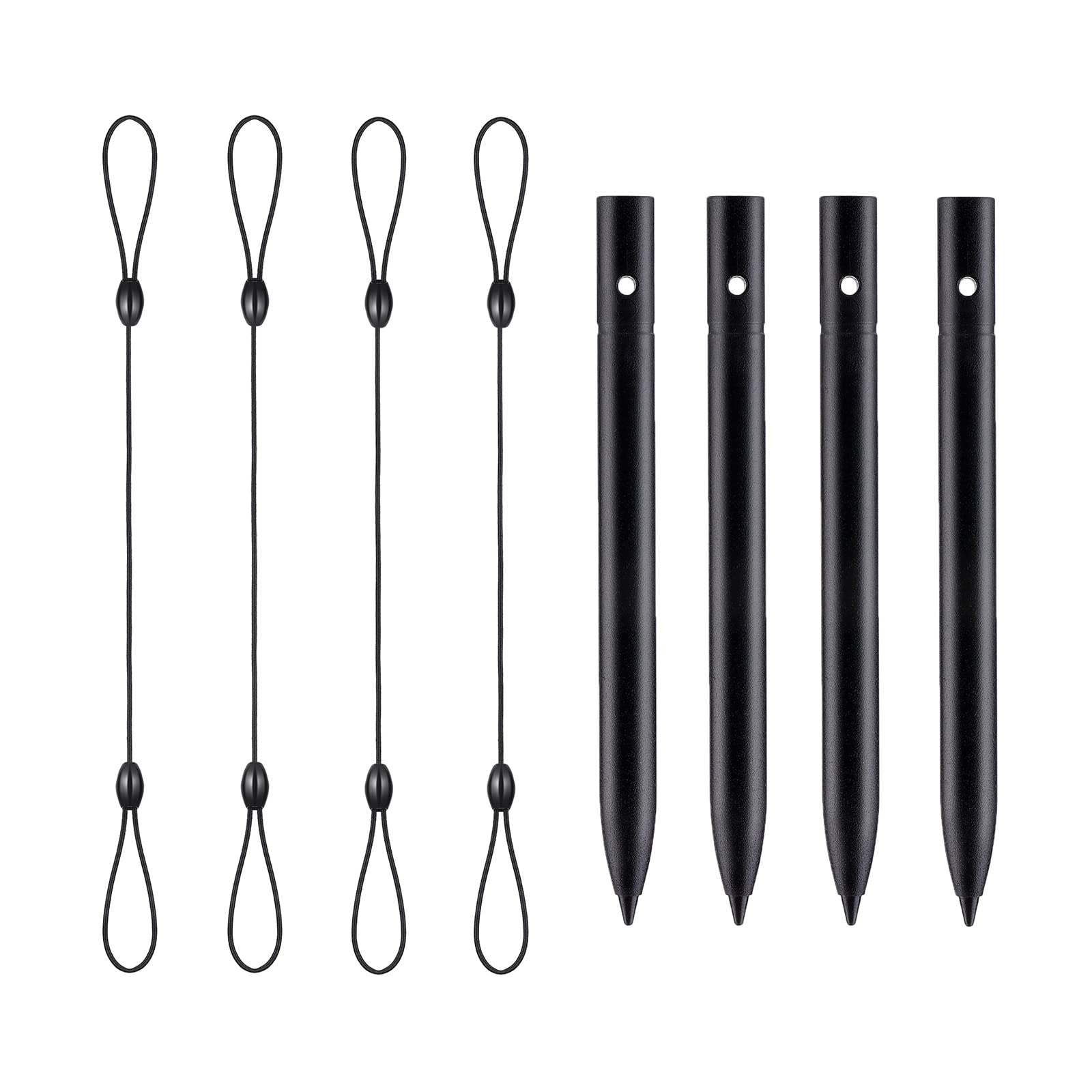 Grevosea 4-Piece Replacement Stylus Pens, Drawing Pad Pens with 4 Hanging Rope for Kids Doodle Board, Colorful Drawing Tablet Black