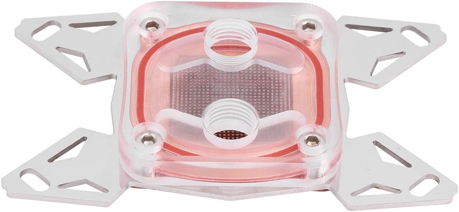 CPU Water Cooling Block, Universal G1/4" Thread Computer CPU Water Block with POM Cover for AMD AM4, Waterblock Red Copper Base