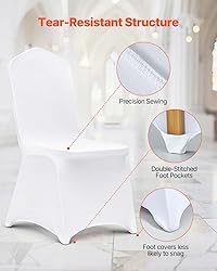 VEVOR 100 Pcs White Chair Covers Polyester Spandex