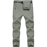 TBMPOY Men's Outdoor Quick-Dry Lightweight Waterproof Hiking Mountain Pants with Belt