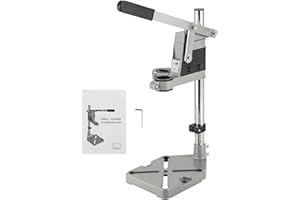 AMGSH Double Mounting Drill Press Stand Bench Clamp Tool for Hand Drill Workstation | Adjustable Benchtop Single Hole Table Repair Tool with Aluminum Base Compatible, Portable