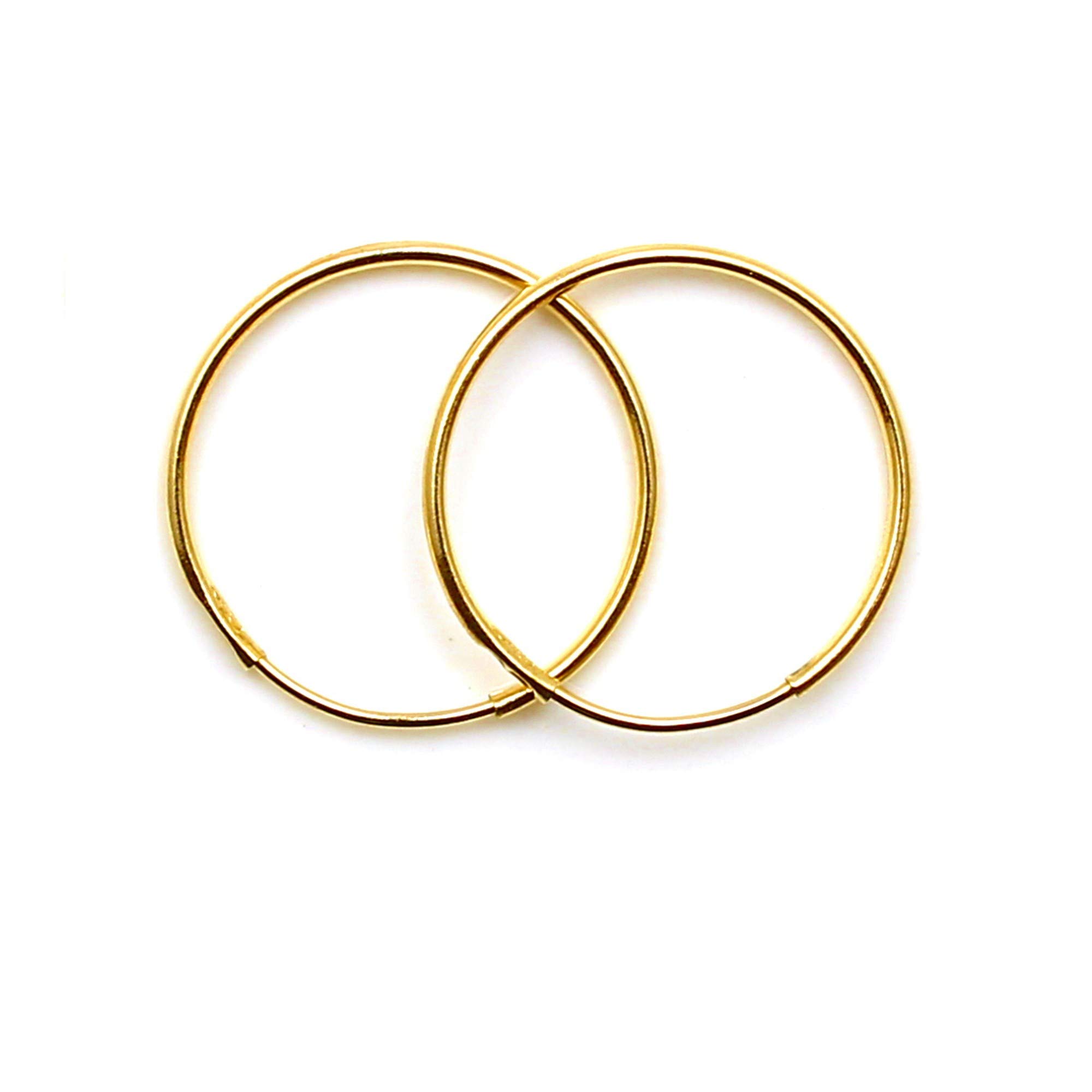 Arranview Jewellery Pair of 12mm 9ct gold sleeper hoop earrings. Plain finish and light weight