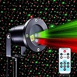 Christmas Outdoor Projector Holiday Landscape Light with Wireless Remote Control, Red and Green IP65 Waterproof for Decorating House, Yard, Patio, Trees, Party and Seasonal Décor