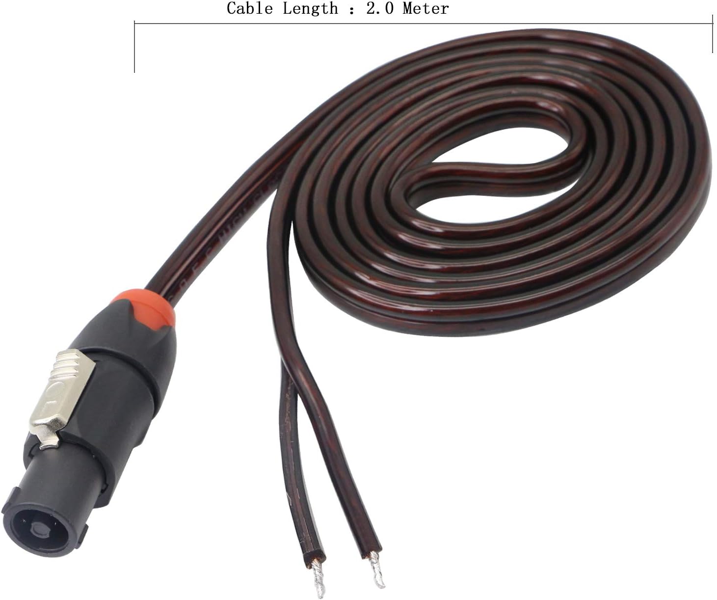 XMSJSIY Speakon Speaker Cable Bare Wire, Speakon to Speaker Wire Audio Cord Amplifier Connection Cord for DJ/PA with Twist Lock-2M - Image 4
