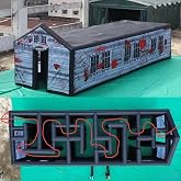 12x4m Inflatable Haunted House Inflatable Maze Arena Halloween Labyrinth Puzzel Game (40x13ft with Removable roof and Blower)