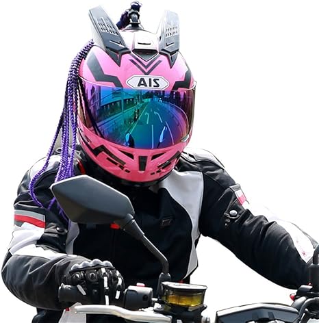 Amazon 新入荷ais605バイクヘルメット フルフェイス ジェットヘルメット Bike Helmet 角付き取り外し可 かっこいい Pscマーク付き 洗濯可大注目男女共用ヘルメット L システム 車 バイク