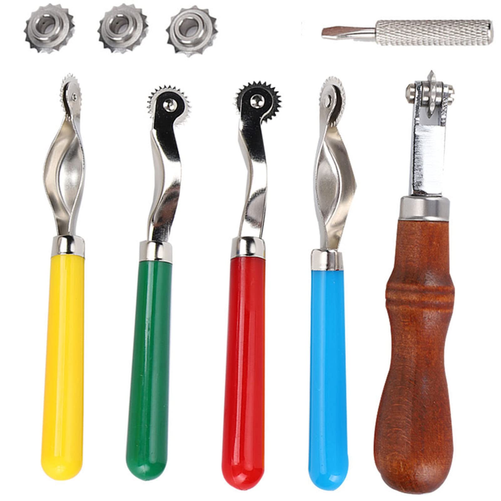 Tracing Wheels, 5Pcs Sewing Needle Point Tools for Leather Crafting Quilting Quilting Stamping DIY Projects Overstitch Marking Tool for Fabric