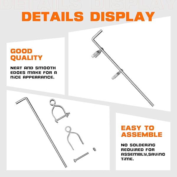 AMOSKEY HEAVY DUTY GATE DROP ROD – 1-3/8″ 32″ FOR SINGLE OR DOUBLE CHAIN LINK FENCE GATES, 1 PACK