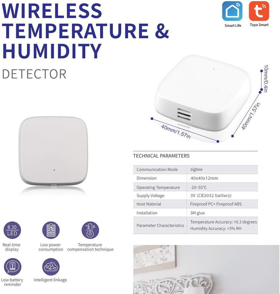 Smart Temperature Humidity Sensor, High Accuracy Wireless Thermometer ...