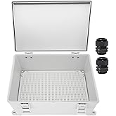 Zulkit Junction Box ABS Dustproof Waterproof IP65 Electrical Boxes Hinged Shell Outdoor Universal Project Enclosure Grey with