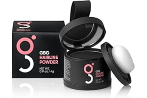 GET BACK GORGEOUS Hairline Powder: Instantly Conceals Hair Loss, Touch-Up for Thinning Hair, Hair Toppers, Fibers for Root Cover Up, Stain-Proof 48-Hour Formula (Black)