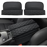 INTGET Car Center Console Armrest Cover for Nissan Rogue Accessories 2021-2026 2022 2023 2024 2025 Leather Arm Rest Box Lid Middle Console Seat Cover Protector (Black Cushion Texture, 2021-2026)