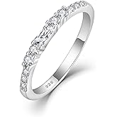 Inpasne Stackable Eternity Ring for Women 925 Sterling Silver Baguette Cut Birthstone Ring for Her Size 5-10