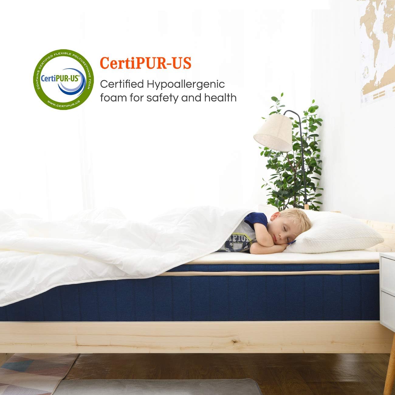 Sweetnight Ocean Blue 8" Hybrid Mattress | Gel Memory Foam & Individually Pocket Springs | Full Size: Furniture & Decor