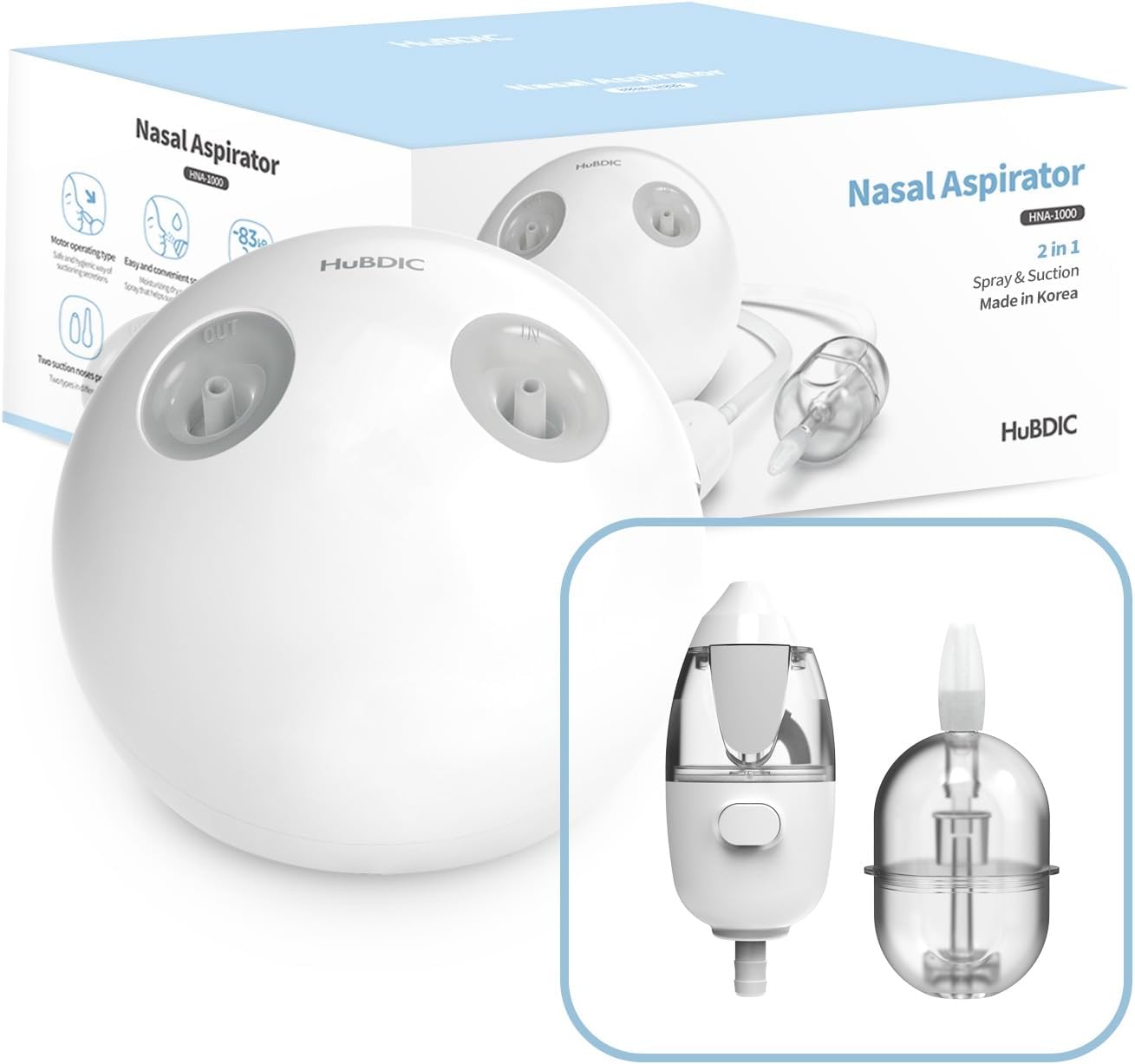 HubiBaby Nasal Aspirator Baby, Electric Baby Nasal Aspirator, Nasal