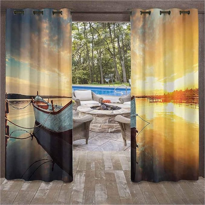 Lake House Decor 100 Blackout Window Curtain Panels