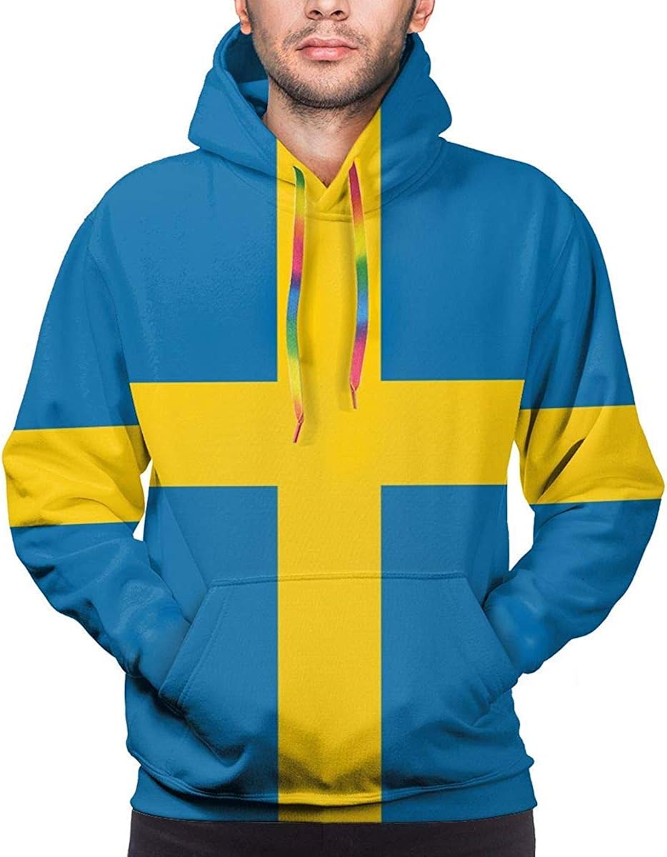 Amazon スウェーデン国旗3dプリントノベルティパーカー女性男性フード付きスウェットシャツプルオーバーポケット付き トレーナー パーカー 通販
