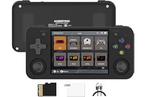 DORITENEY RG35XX H Retro Handheld Game Console 3.5 in IPS Screen Built-in 3300mAH Battery 64G TF Card Preinstalled 5000+ Classic GamesConsole(New Black)