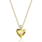 MIDDLUX Genuine Birthstone Necklace for Women, Heart Love Necklace, Birthday Gifts for Her