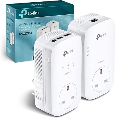 TP-Link TL- AV1300 Gigabit Powerline Adapters 3 Port Starter Kit