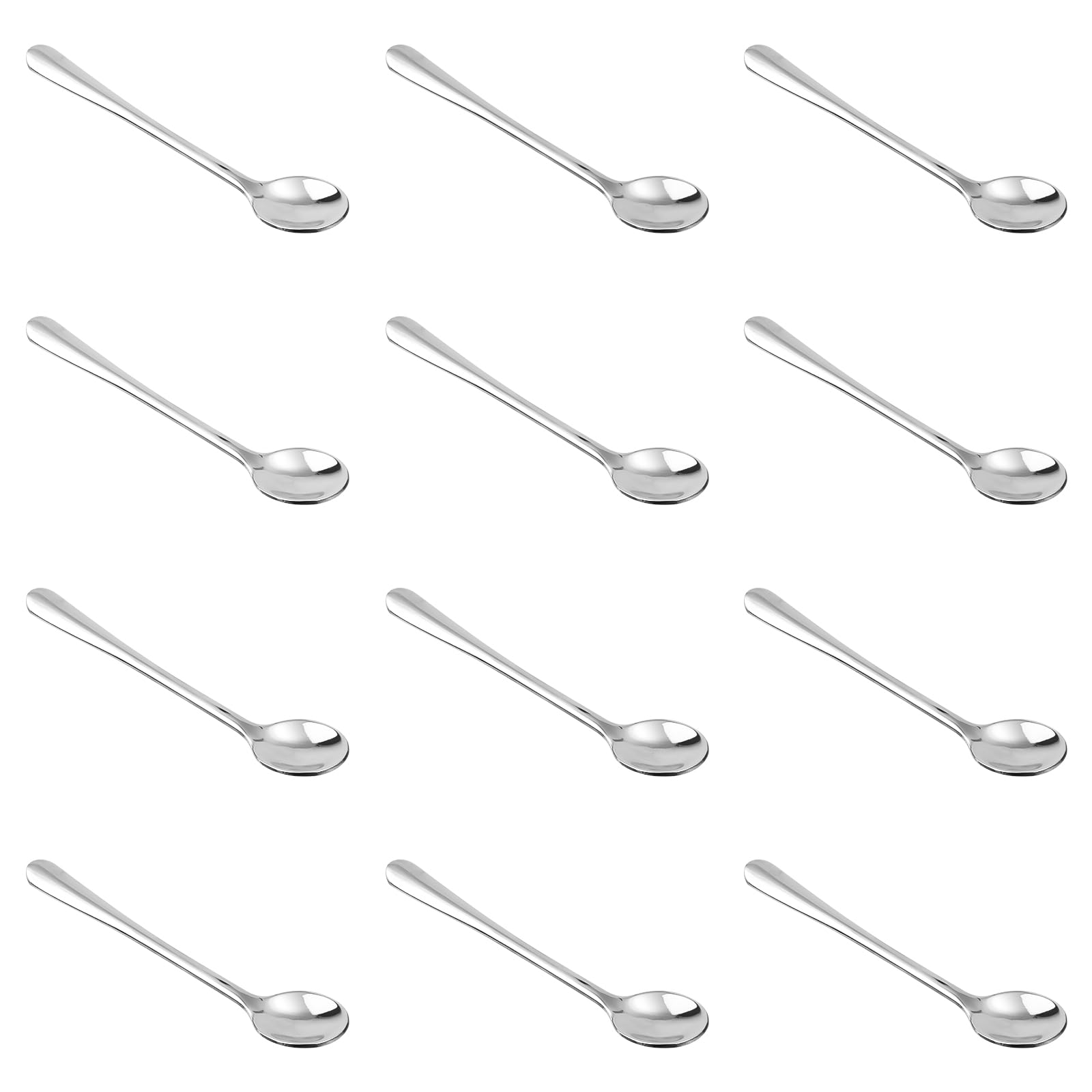 Photo 1 of 12pcs Tiny Stainless Steel Spoons, 3x0.6 Inch Mini Condiment Spoons Cute Small Spoons for Spice Jars Practical Little Serving Spoons Very Small Spoon for Sugar, Honey, Spices,Dessert