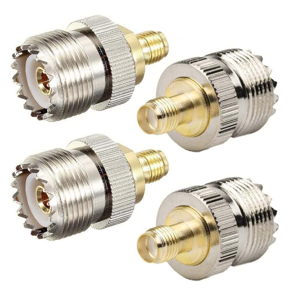 TengKo SMA Female to UHF Female SO239 Connector RF Coaxial Coax Adapter for WiFi Antenna Repeaters Radio Signal Extension Cable (4 Pack)