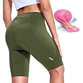 Nepest Womens Padded Bike Shorts 4D Padding Cycling Shorts with Zipper Pocket Riding Bicycle Cycle Road Biking Underwear