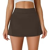 DLOODA Womens Tennis Skirt Crossover High Waisted Skort with Pockets Shorts | Athletic Skirts for Golf Running Workout Pickleball, Aesthetic Activewear, Sporty Athleisure Style