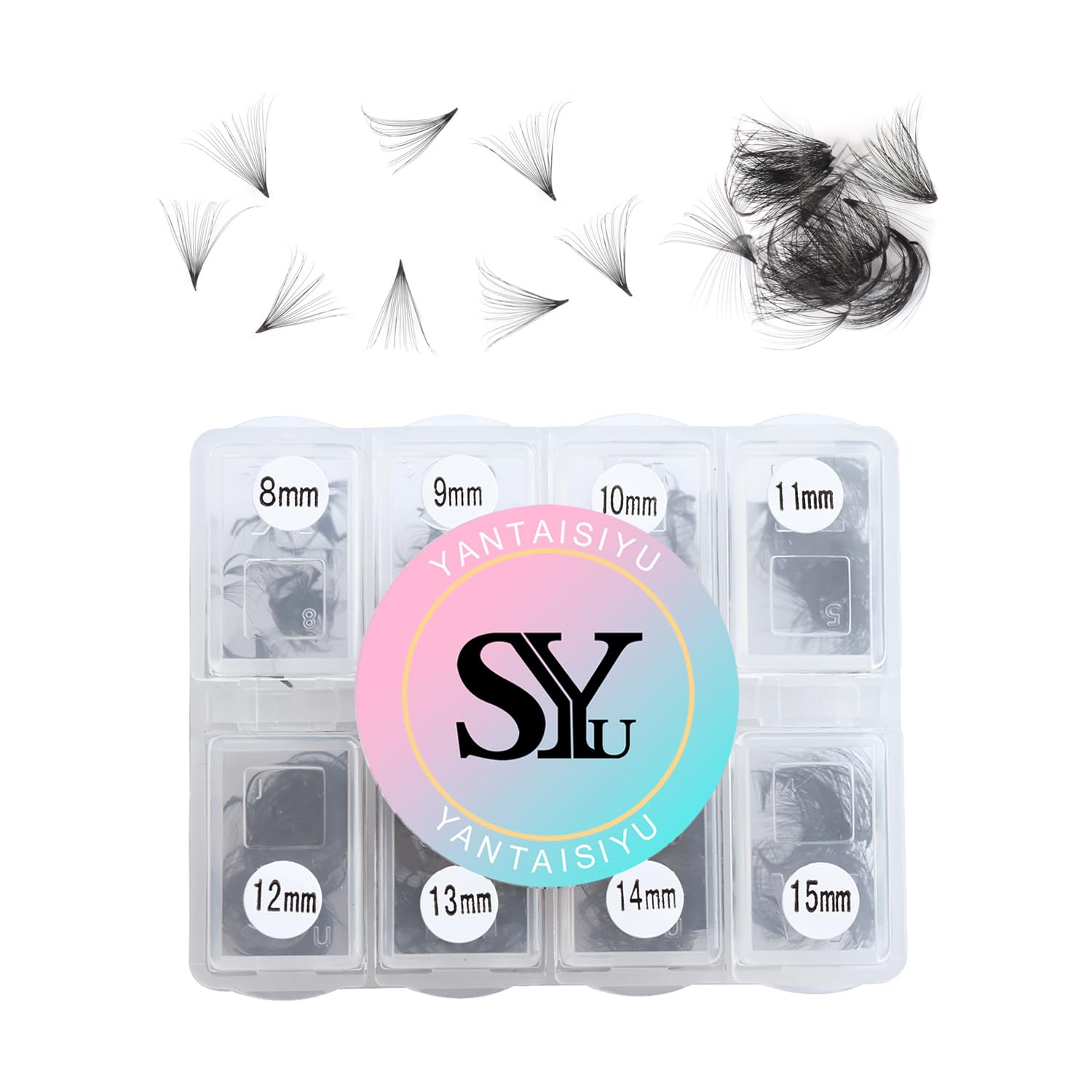 600 Fans 20D Premade Volume Eyelash Extensions 8-15mm Mixed Length Pre-made Fans Thin Volume Lash Extensions D Curl Handmade Loose Lashes (20D-0.05-D-8-15mm）