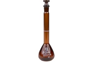 VEEGEE VEE GEE Scientific 2307A-20 Borosilicate Glass SIBATA Class A Amber Volumetric Flasks, Ground Stopper, 20 mL Capacity (Pack of 6)