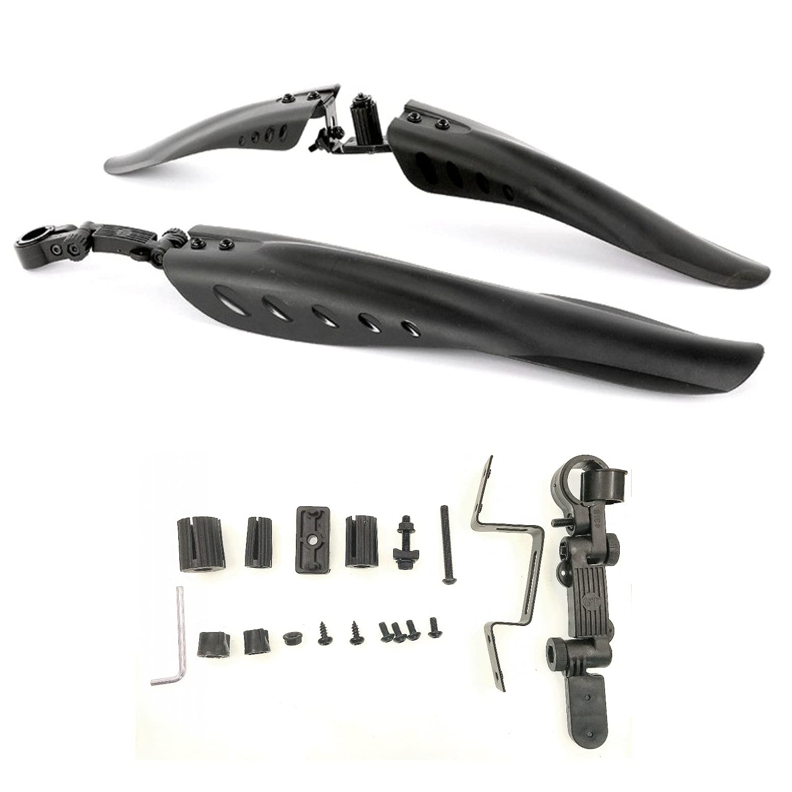 JZK Bike mudguard set for 24/26/27.5 inch, 3 parts universal bicycle fenders set, front and rear mud guards for mountain bike, bike fender, mudflap for MTB road bike