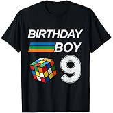 Rubixk Cube Speed Cubing Birthday Boy 9 Years Old Boys Kid T-Shirt