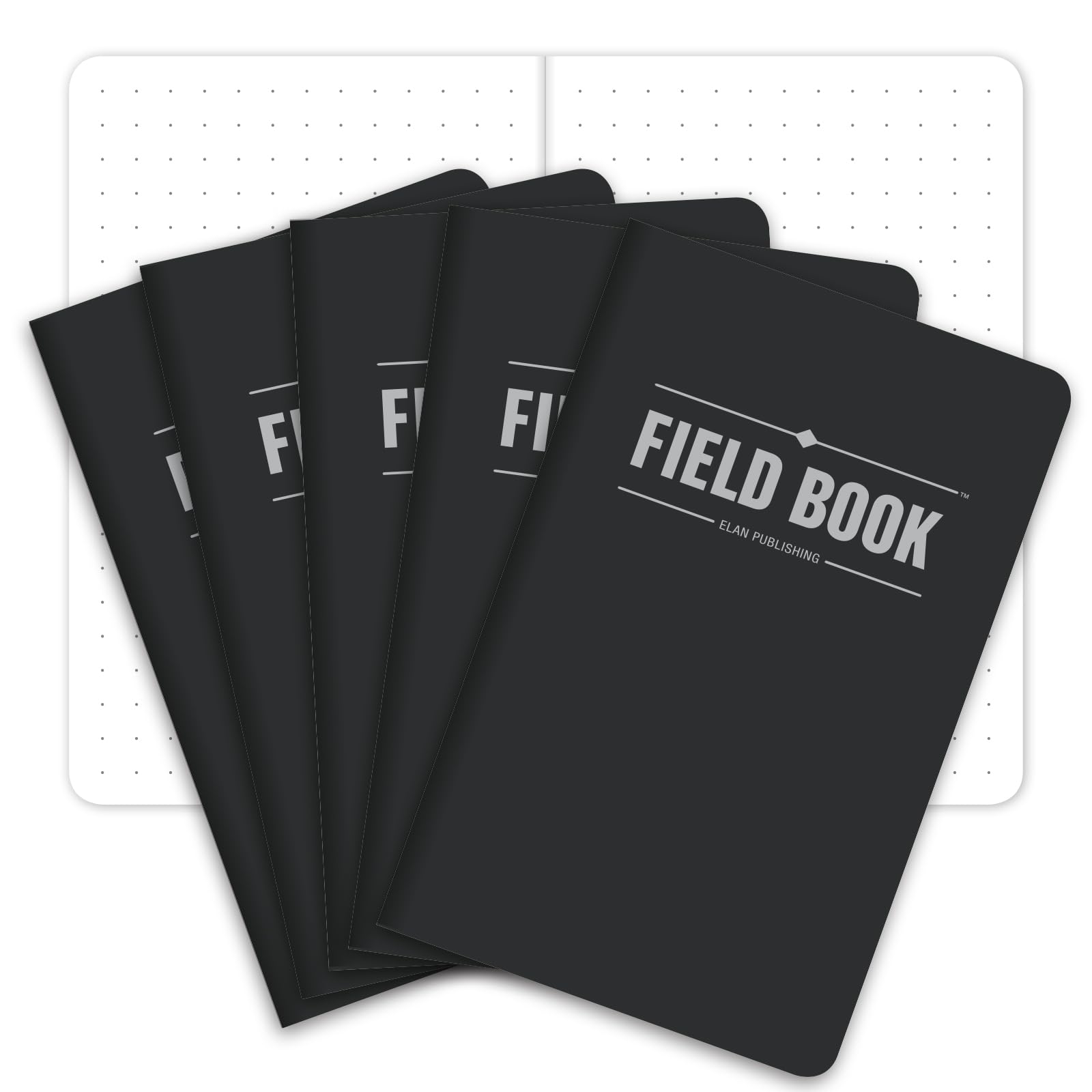 Photo 1 of Elan Publishing Company Field Notebook/Pocket Journal - 3.5"x5.5" - Black - Dot Graph Memo Book - Pack of 5