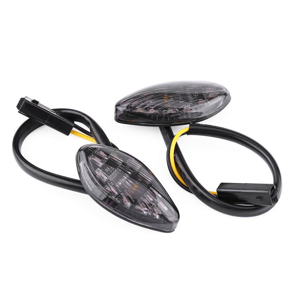 Keenso 1 Pair Motorcycle Amber LED Turn Light Kit, Eye Shape Flush Front Rear Turn Light Assembly motorcycle lights grom turn