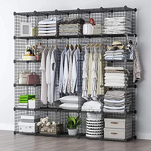 YOZO Wire Cube Storage Metal Closet Wardrobe Room Organizaion armoire