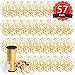 Decopom Gold Confetti Balloons Curling Ribbon - Roll & Flower Clips 57 Pack | Premium 12 Inch Latex Party Balloons - Filled Round Golden Mylar Foil Dot Confetti Birthday, Wedding, Proposal…