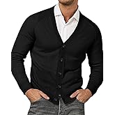 Runcati Mens Cardigan Sweaters V Neck Button Down Long Sleeve Casual Cardigan Slim Fit Knit Sweater with Pockets