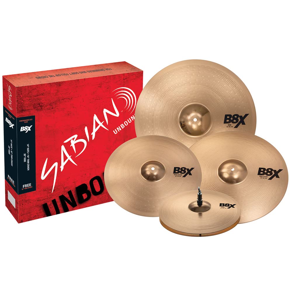 Sabian B8X Performance Cymbal Set 14” Hats 16”/18” Thin Crash 20” Ride