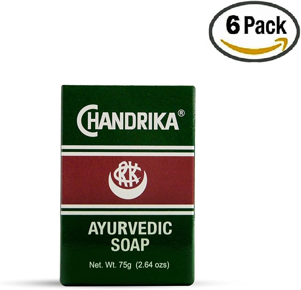 Chandrika Bath and Body Ayurvedic Bar Soap, 2.64 oz (Pack of 6)