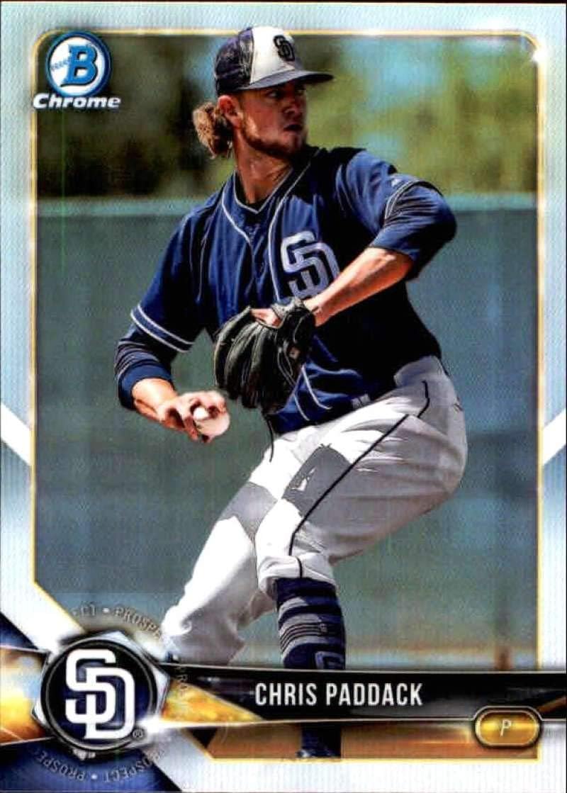 2018 Bowman Draft Chrome Refractors Baseball #BDC-68 Chris Paddack San Diego Padres Official MLB Prospect Trading Card Produced By Topps
